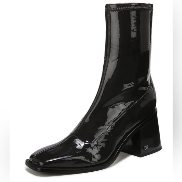 Sam Edelman Shoes Wells Stacked Block Heel Squared Toe Ankle Boot Size 7.5M New - Picture 2 of 9